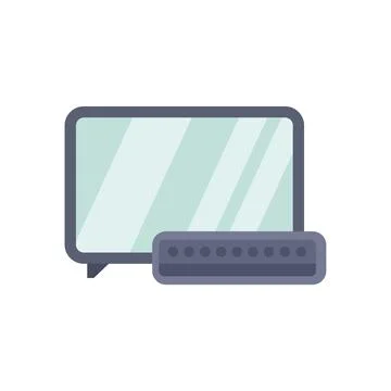 Smart tv showing streaming platform interface with remote control Stock Illustration