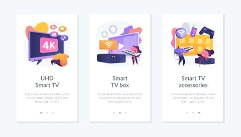 Smart TV technology app interface template. Ilustración de archivo
