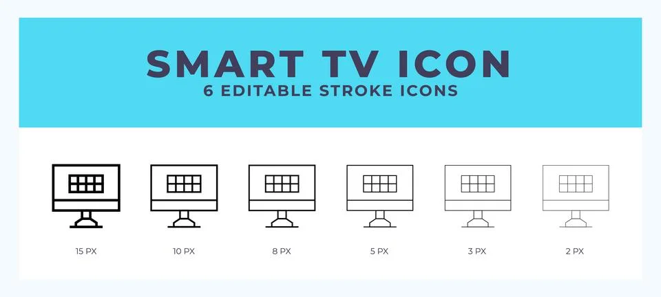 Smart tv vector icon for web and app. Editable stroke vector illustration Stock Illustration