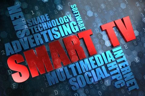 Smart TV.  Wordcloud Concept. Stock Illustration