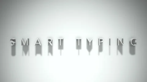 Smart typing 3D title animation white text on a white background Stock Footage 299748954
