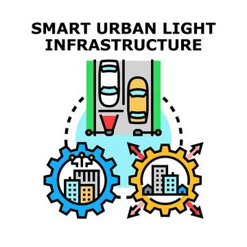 Smart urban light infrastructure vector concept Stock Illustration