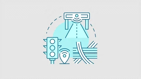 Smart urban mobility solutions blue concept icons animation set Stock Footage 341024433