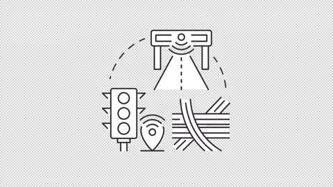 Smart urban mobility solutions line concept icons animation set Stock Footage 340283428