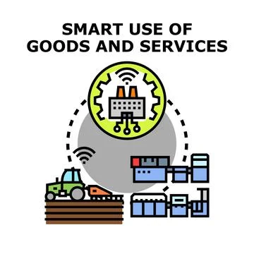 Smart use of goods and services concept Illustrazione stock