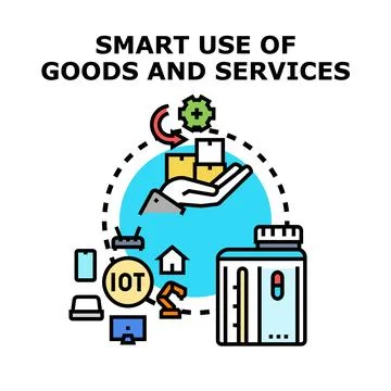 Smart use of goods and services concept Illustrazione stock