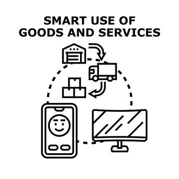 Smart use of goods and services concept Stock Illustration