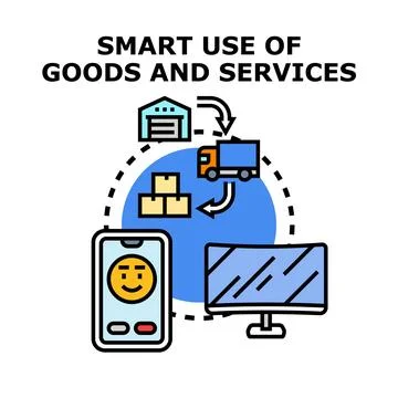 Smart use of goods and services concept Stock Illustration