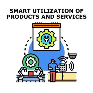 Smart utilization of products and services concept Illustrazione stock