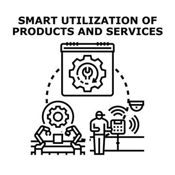 Smart utilization of products and services concept 库存插图