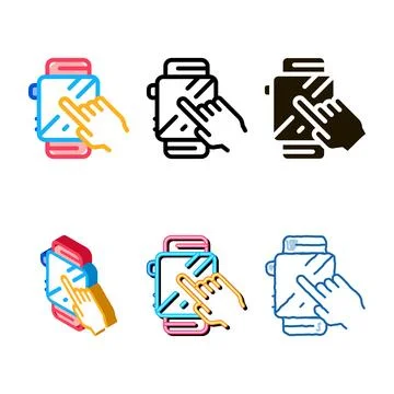 Smart variety watch icon vector outline Stock Illustration