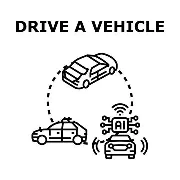 Smart vehicle driving autonomous system concept illustration Stock Illustration
