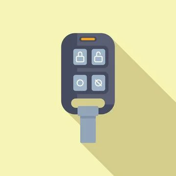 Smart vehicle key icon flat vector. Alarm access Stock Illustration