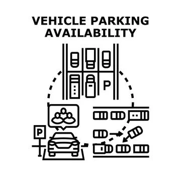 Smart vehicle parking availability concept using modern technology Illustrazione stock