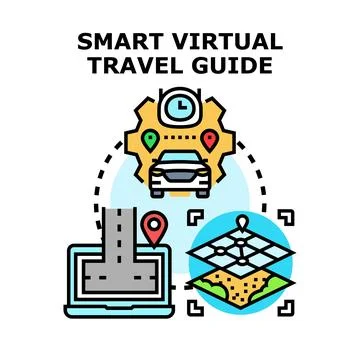 Smart virtual travel guide planning digital journey Stock Illustration