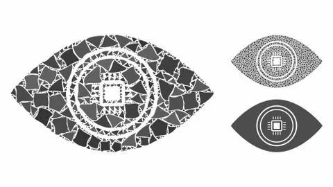 Smart vision eye Composition Icon of Ragged Elements Stock Illustration