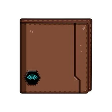 Smart wallet with wireless signal technology Stock Illustration