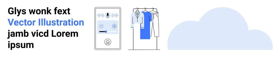 Smart Wardrobe Management with App Interface and Cloud Connectivity Illustrazione stock