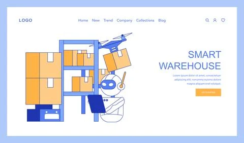 Smart Warehouse concept. Vector illustration. Illustrazione stock