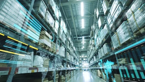 Smart warehouse management system. Video stock 153003559