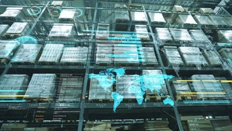 Smart warehouse management system. Video stock 153003560