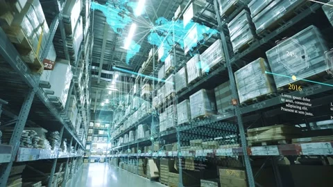 Smart warehouse management system. Video stock 153003562