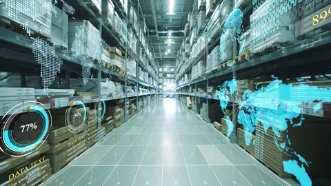 Smart warehouse management system. | Stock Video | Pond5