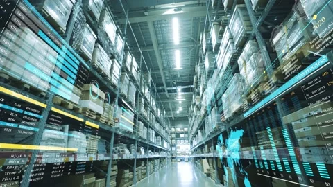 Smart warehouse management system. Video stock 153003606