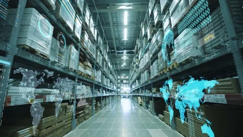 Smart warehouse management system. Video stock 153003614