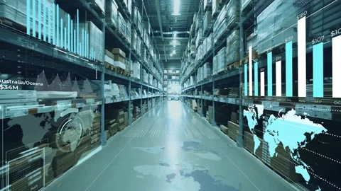 Smart warehouse management system. Stock Footage 221845703
