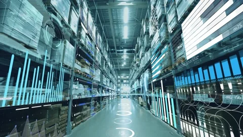 Smart warehouse management system. Video stock 221921253