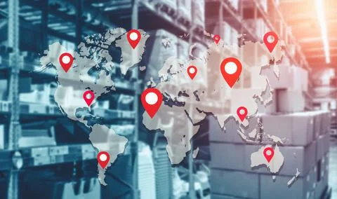 Smart warehouse management system with innovative internet of things technology Stock Photos