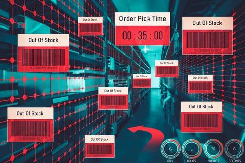 Smart warehouse management system using augmented reality technology Foto stock