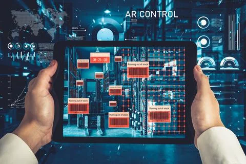 Smart warehouse management system using augmented reality technology Foto stock