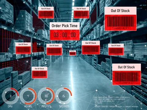 Smart warehouse management system using augmented reality technology Foto stock