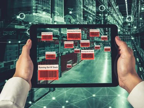 Smart warehouse management system using augmented reality technology Stock Photos