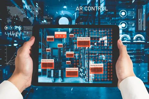 Smart warehouse management system using augmented reality technology Stock Photos