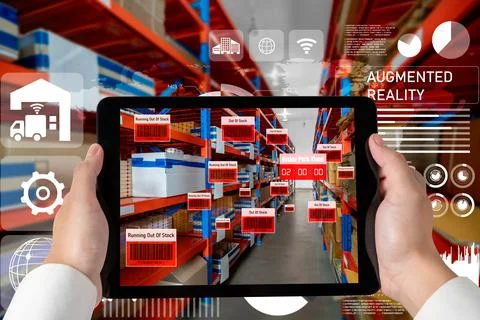 Smart warehouse management system using augmented reality technology Stock Photos