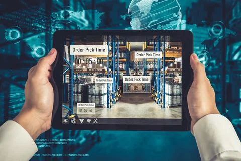 Smart warehouse management system using augmented reality technology Stock Photos