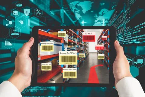 Smart warehouse management system using augmented reality technology Stock Photos