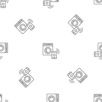 Smart wash machine pattern seamless Stock Illustration