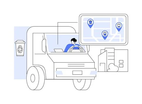 Smart waste collection abstract concept vector illustration. イラスト素材