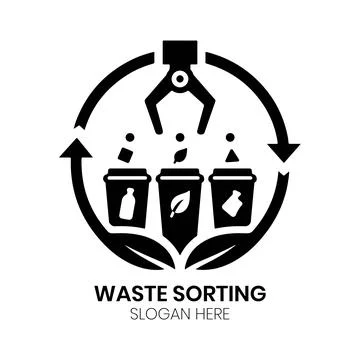 Smart Waste Sorting Business Logo Stock Illustration