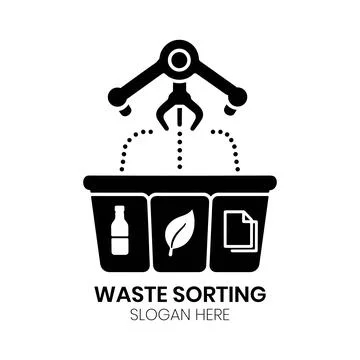 Smart Waste Sorting Enterprise Logo Stock Illustration