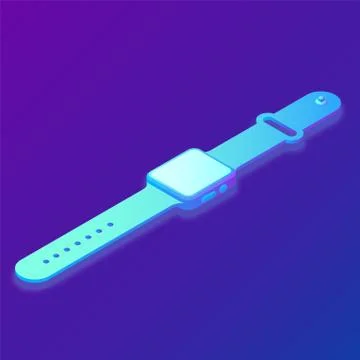 Smart Watch. 3D Isometric Smart Watch. Created For Mobile, Web, Decor, Print  Stock Illustration