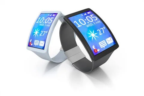 Smart watch 3D rendering of two big screen smart watch Copyright: xZoonar.... Stock Photos