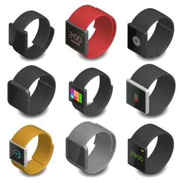 Smart watch in 3D, vector illustration. Stock Illustration