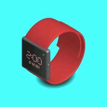 Smart watch in 3D, vector illustration. Stock Illustration