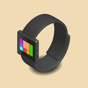 Smart watch in 3D, vector illustration. Stockillustratie
