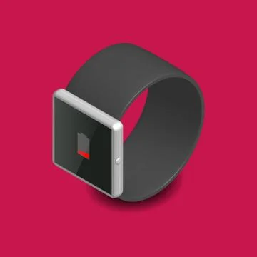 Smart watch in 3D, vector illustration. Illustrazione stock
